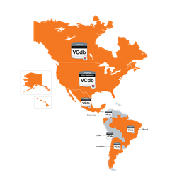 VCdb Americas Map
