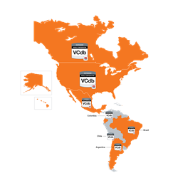 VCdb Americas Map VCdb Americas Map