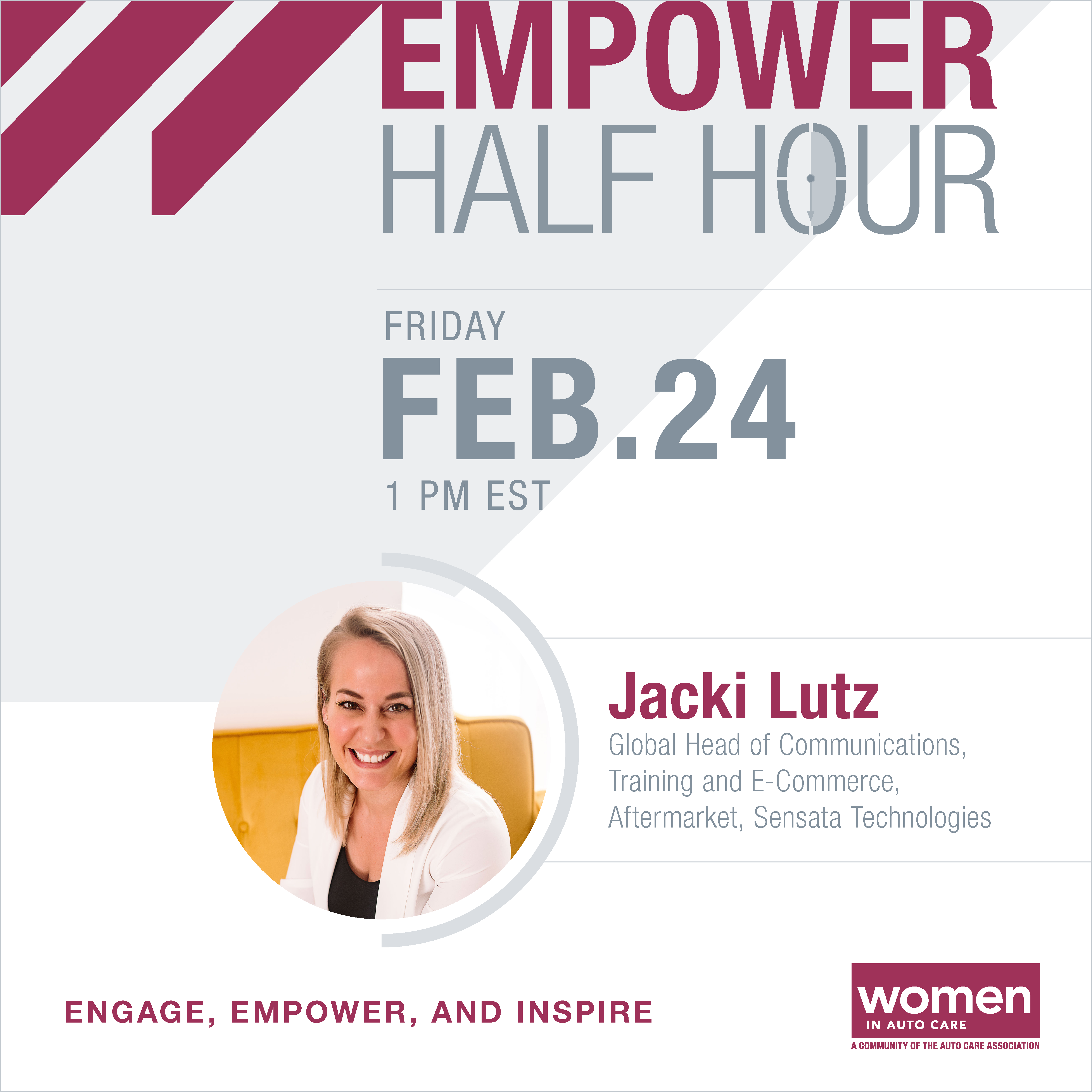 Empower Half Hour Jacki Lutz Image highlighting Women in Auto Care Empower Half Hour Jacki Lutz
