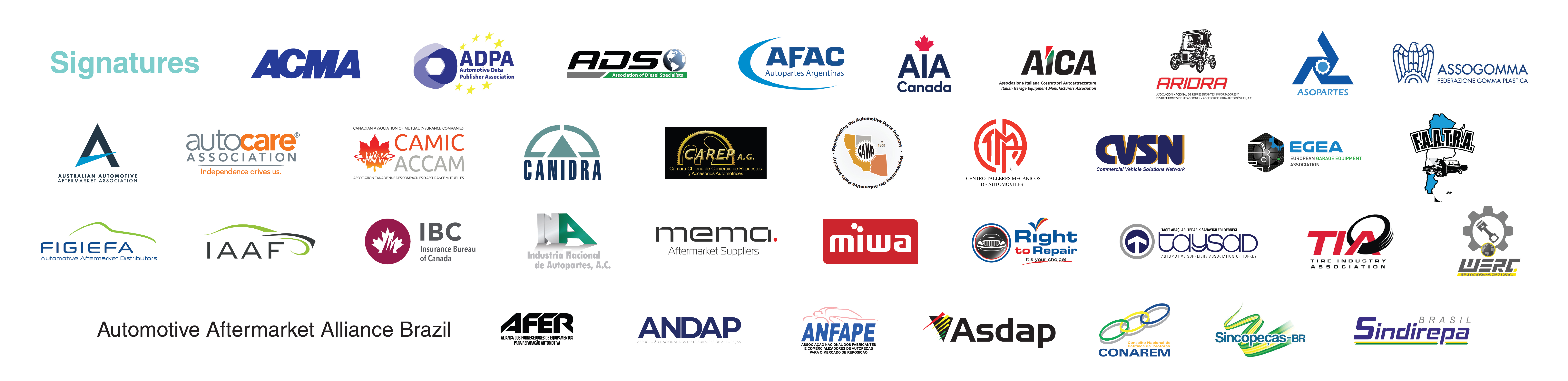 Global Vehicle Right to Repair Signatories