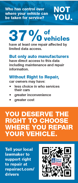 Right to Repair Driver Flyer 3.633 x 8