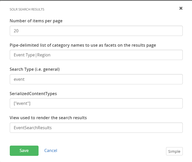 solr search advanced setting 